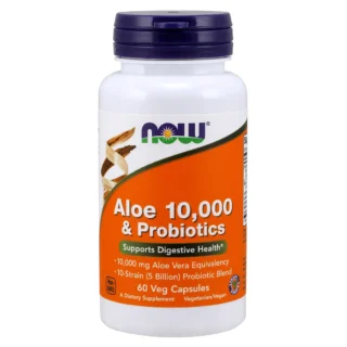 Aloe 10,000 & probióticos NOW